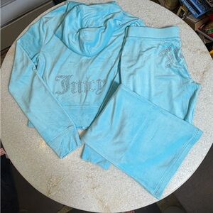 Juicy Couture y2k Crystal velour rhinestone bling tracksuit size small